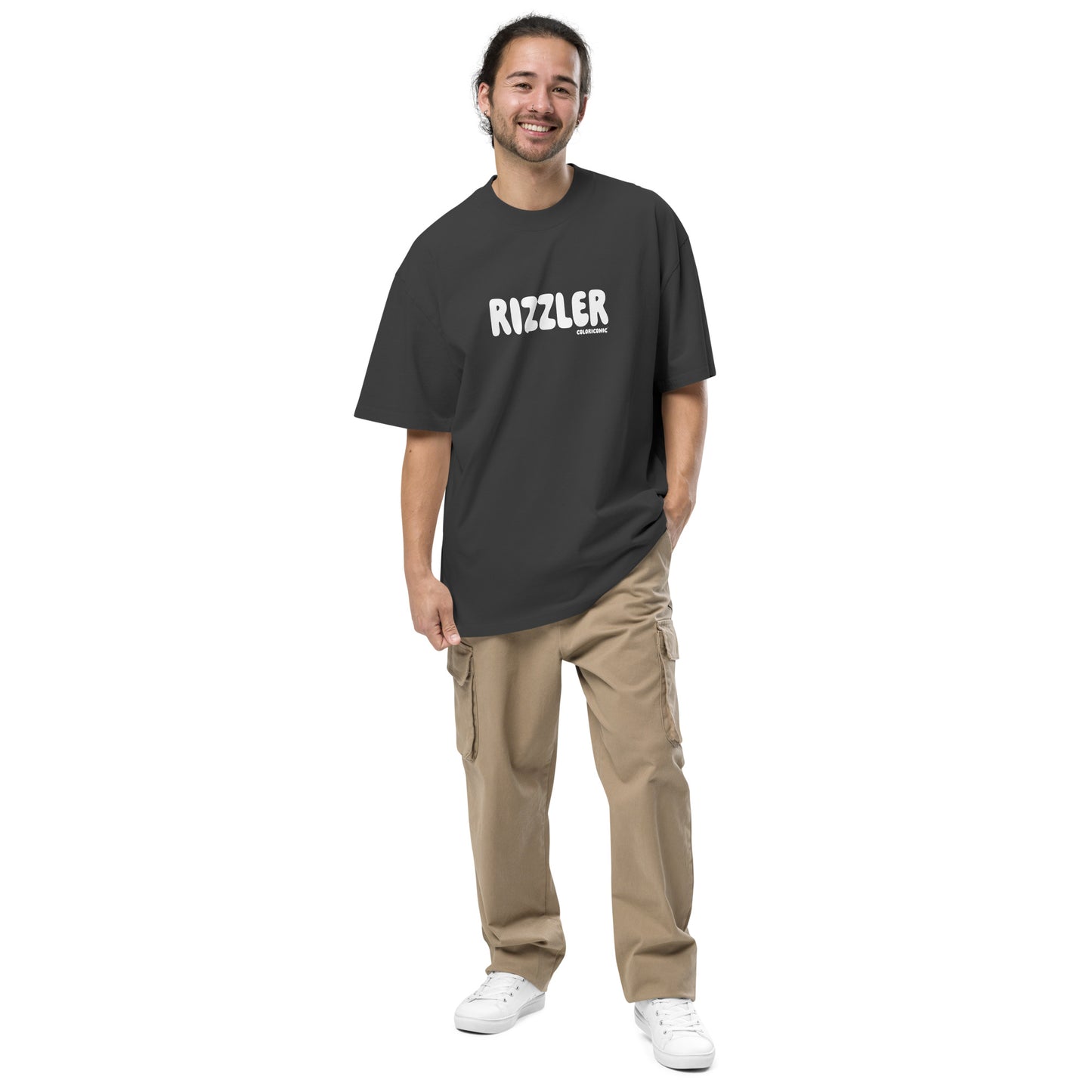 Rizzler Men's Oversized Faded T-shirt