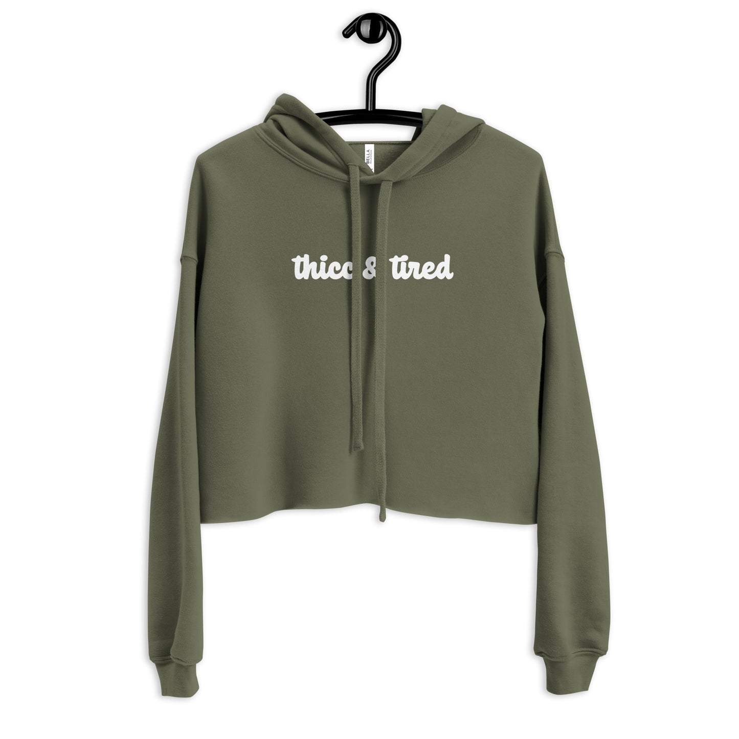 Thicc & Tired Crop Hoodie